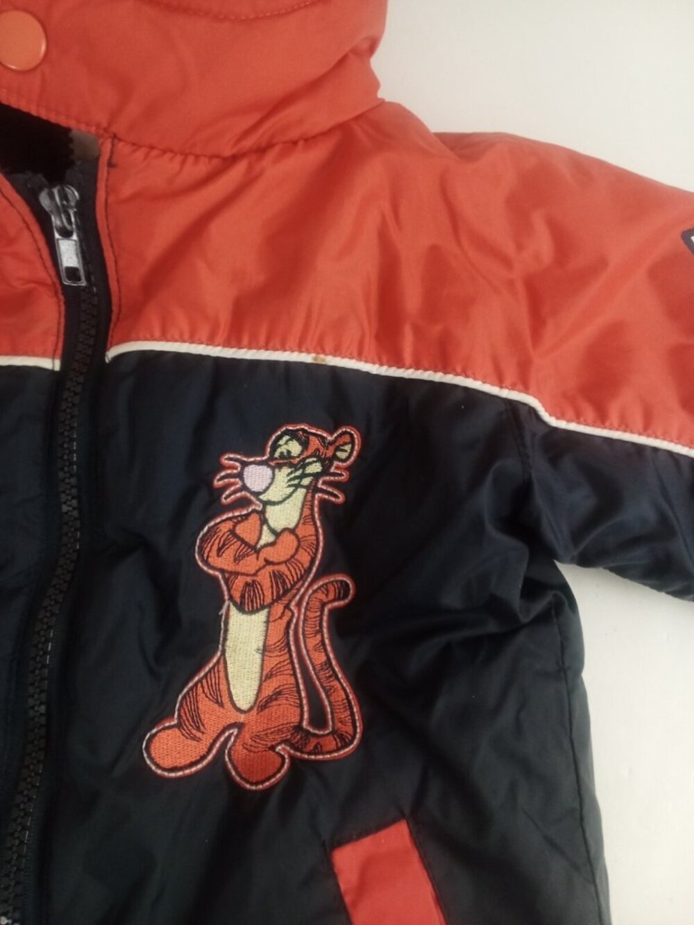 Boys Disney Tigger Coat Jacket Size 18 months Navy Orange With Hood - Picture 5 of 14